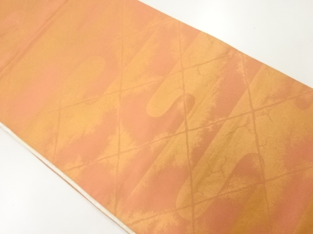 アンティーク　ヱ霞模様織出しリバーシブル全通袋帯（材料）